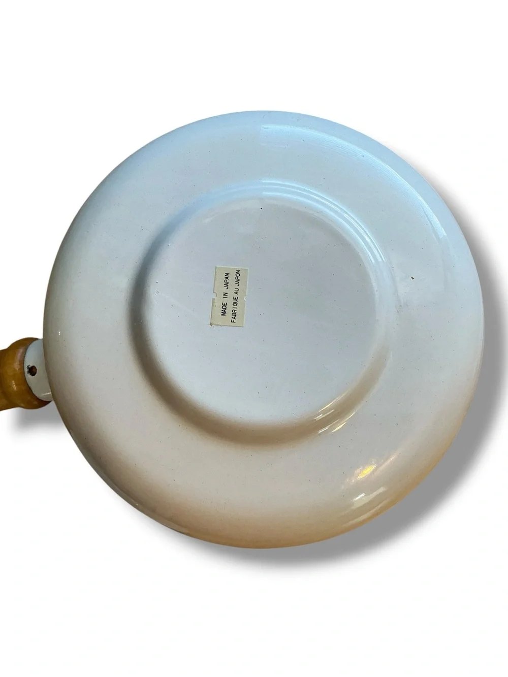 Vintage 1970’s Ceramic Floral Fondue Pot with Wooden Handle Forks